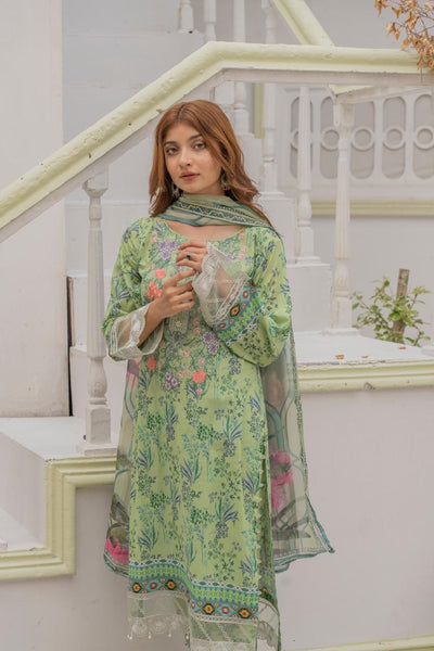 DESIGNER EMBROIDERED LAWN WITH  PRINTED SILK DUPATTA SO-04