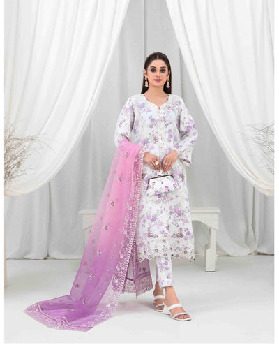 TAWAKKAL STITCHED EMBROIDERD ORGANZA FANCY EID COLLECTION  D-1476