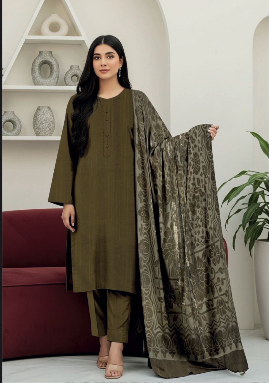 Doria Dhanak Winter | Collection Ready to Wear  With Plachi Shawal |  Asian Clothes
