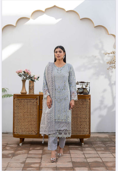 Gray- MARIA B INSPIRED Mother & Daughter Ready to Wear Chiffon Collection