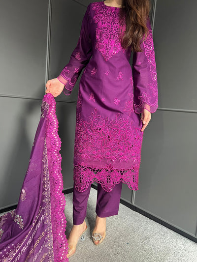 Raj Bari  Embroidered | Lawn Designer Suit With | Embroidered  Dupatta