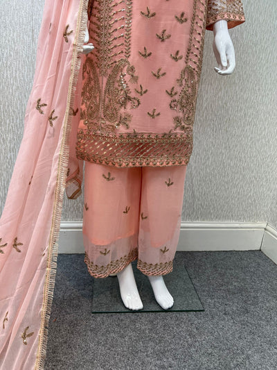 Luxury Festive Chiffon Plazzo bottom Collection PEACH  DP-11