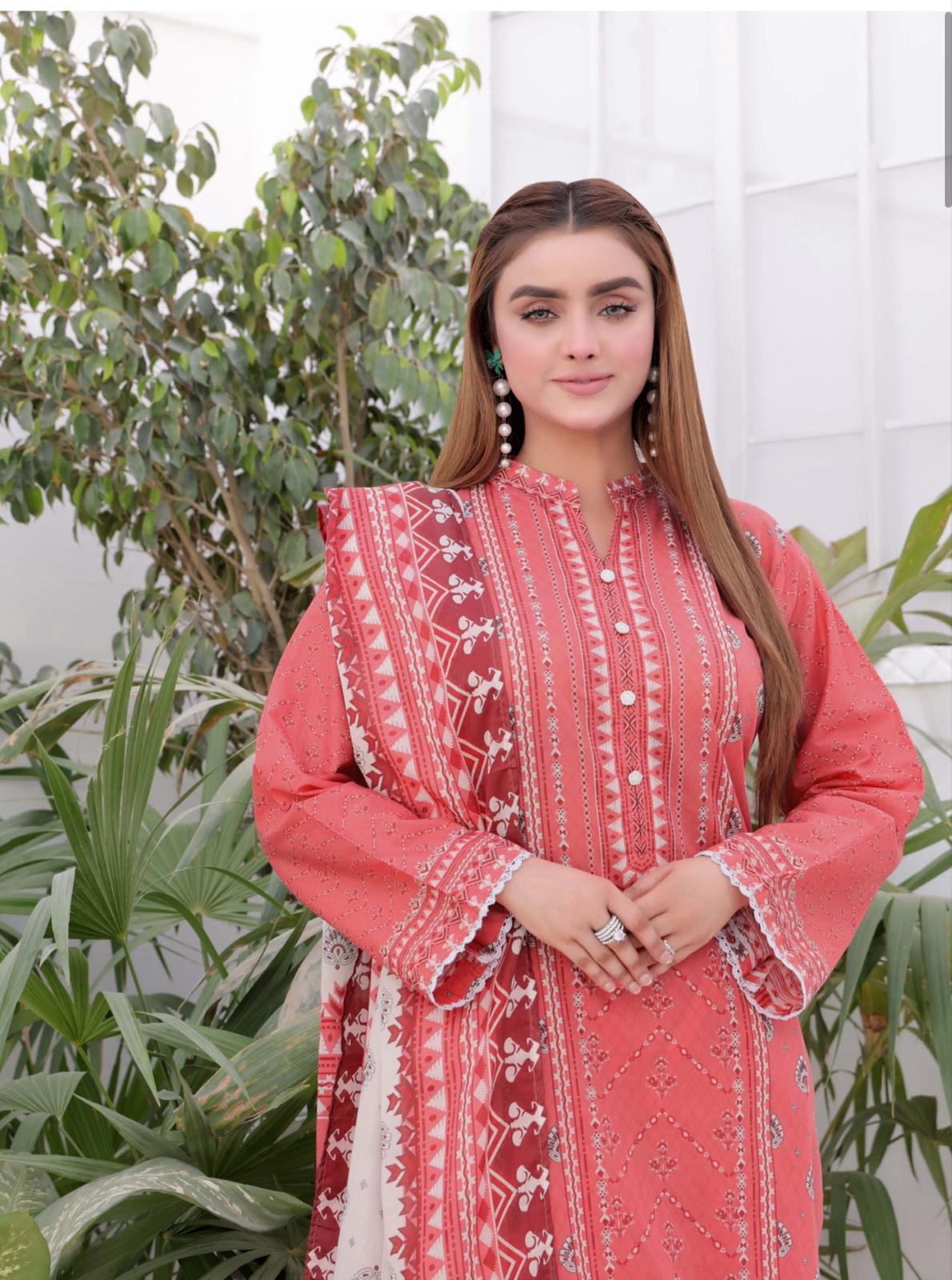 3PC PRINTED READYMADE SUIT WITH LAWN DUPATTA | This 3 Piece Ladies Suit is available in different designs and colors. You can browse our other products to match your needs. Mahham Collection offers a wide range of Pakistani Suits in your pocket friendly budget | Image 2 of 4