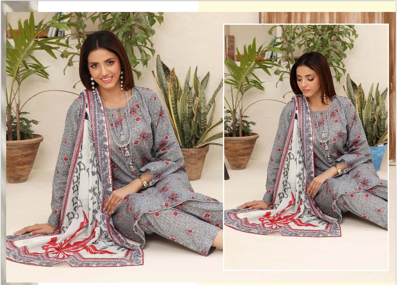 3PC PRINTED READYMADE SUIT  WITH LAWN DUPATTA