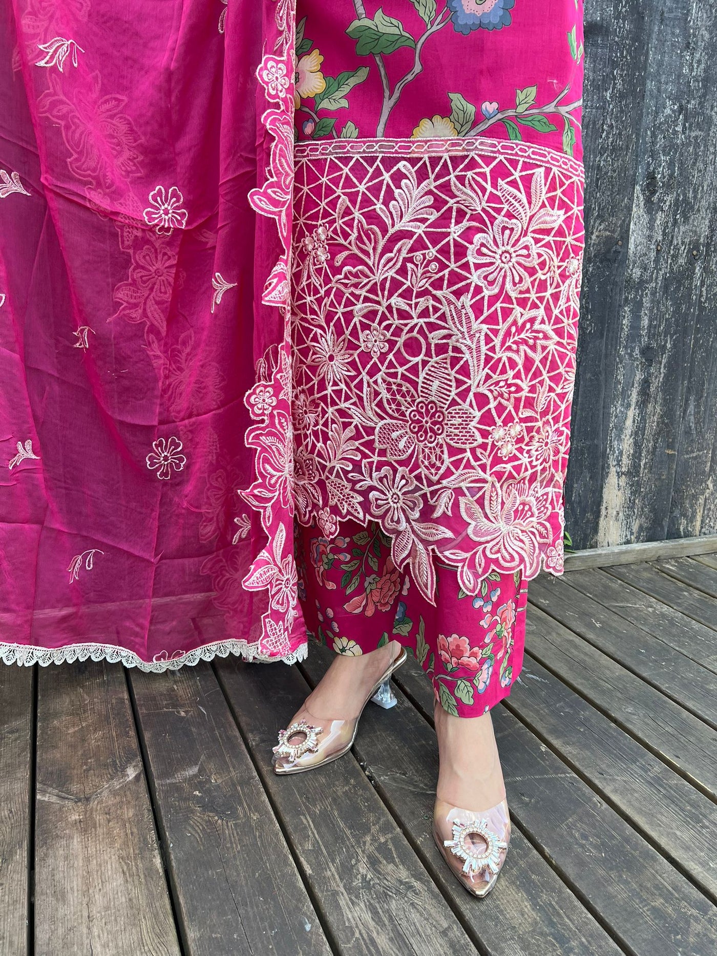 D-05 Mahnur  Embroidered | Lawn Designer Suit With | Embroidered  Dupatta
