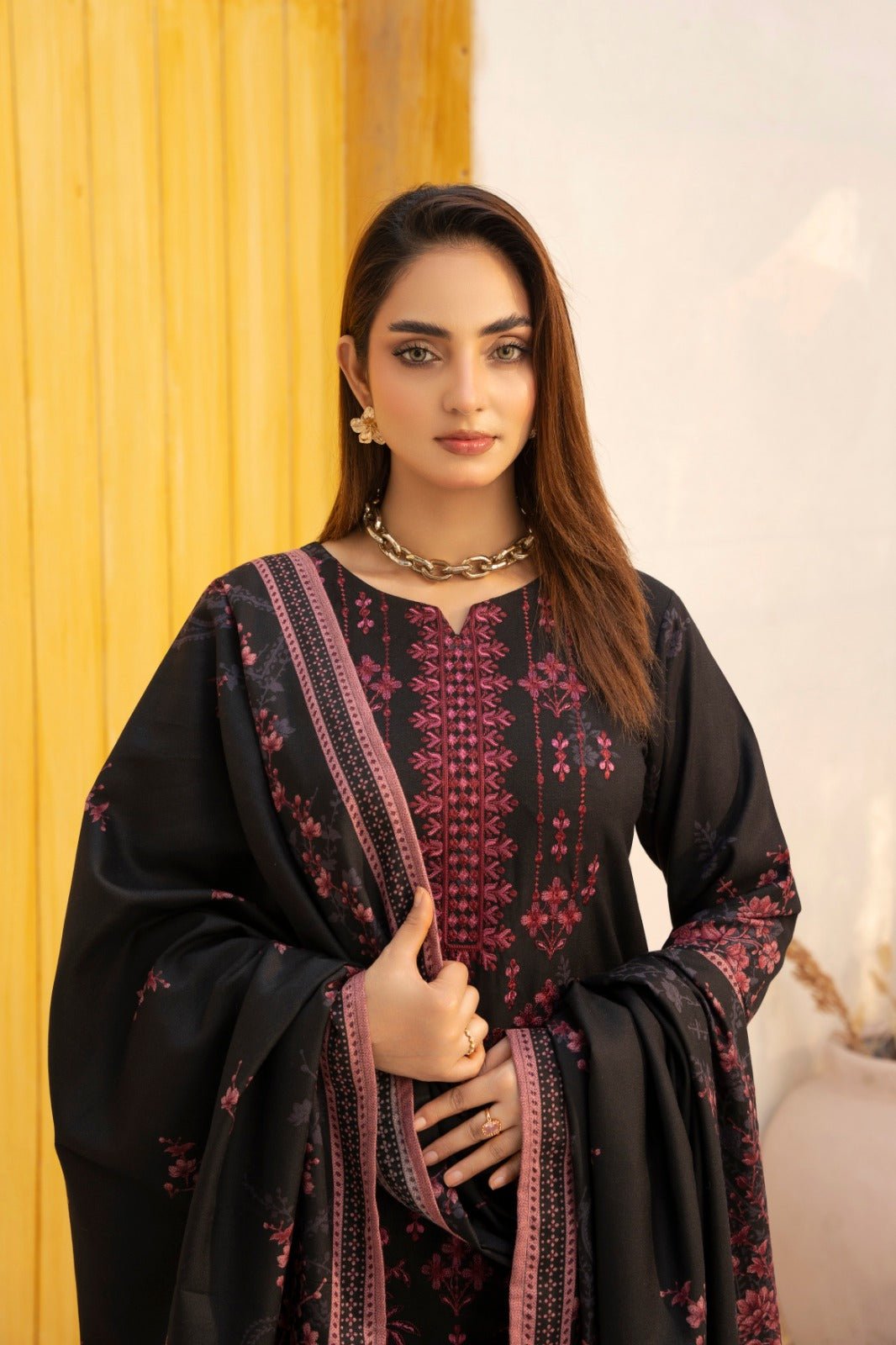 DHANAK 3 PIECE| DESIGNER EMBROIDERED |READY TO WEAR SUIT