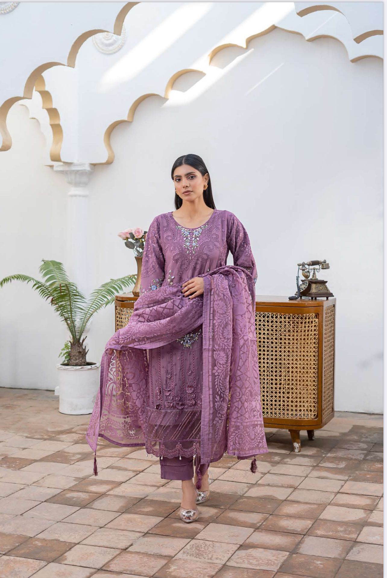 Lilac- MARIA B INSPIRED Mother & Daughter Ready to Wear Chiffon Collection