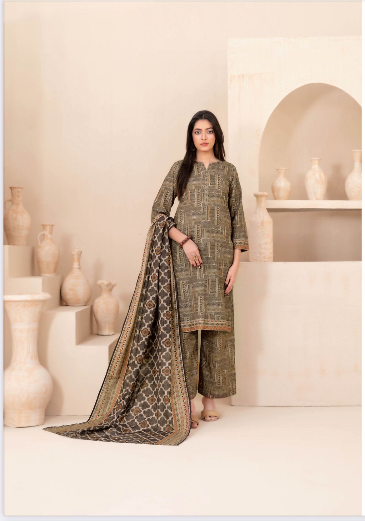 3 Piece Ready To Wear Tawakkal Khaddar Collection