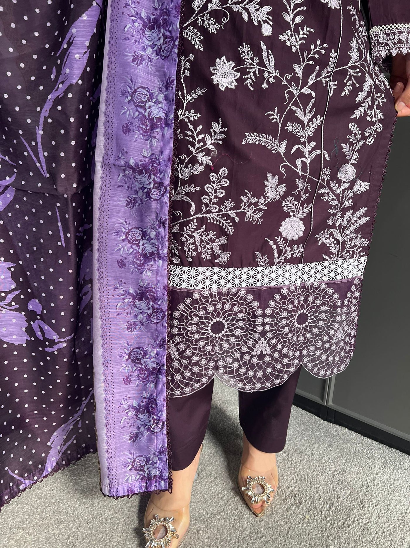 D-3 Mastani Embroidered | Lawn Desinger Suit With | Printed Dupatta