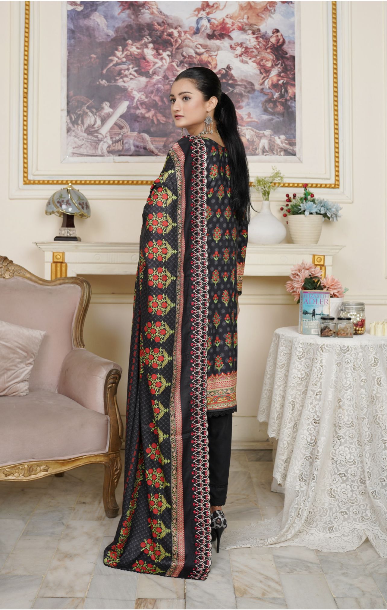 3 Piece Winter Embroidered Luxury Linen Collection  D-1003