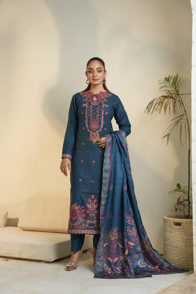 DHANAK 3 PIECE| DESIGNER EMBROIDERED |READY TO WEAR SUIT