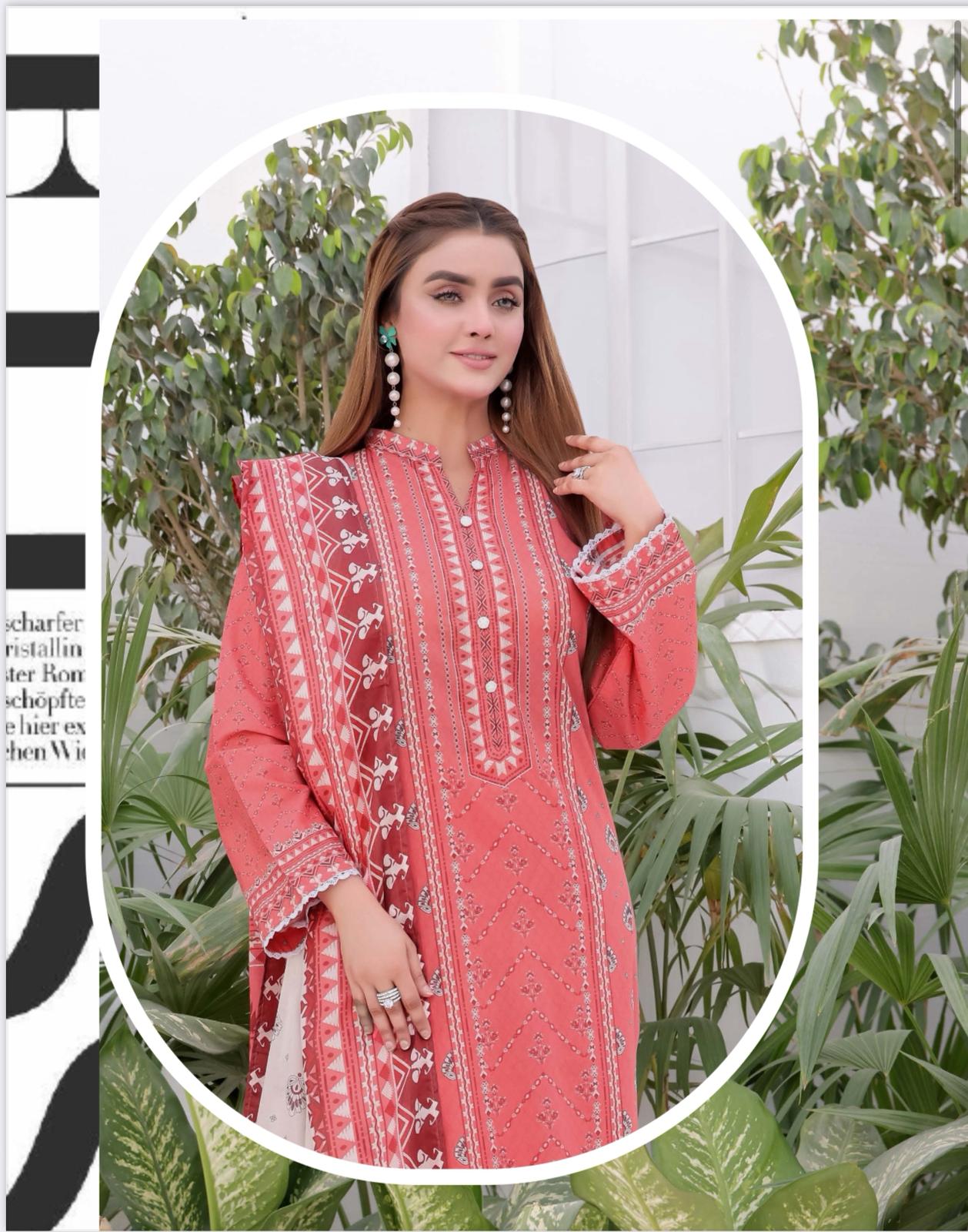 3PC PRINTED READYMADE SUIT WITH LAWN DUPATTA | This 3 Piece Ladies Suit is available in different designs and colors. You can browse our other products to match your needs. Mahham Collection offers a wide range of Pakistani Suits in your pocket friendly budget | Image 4 of 4