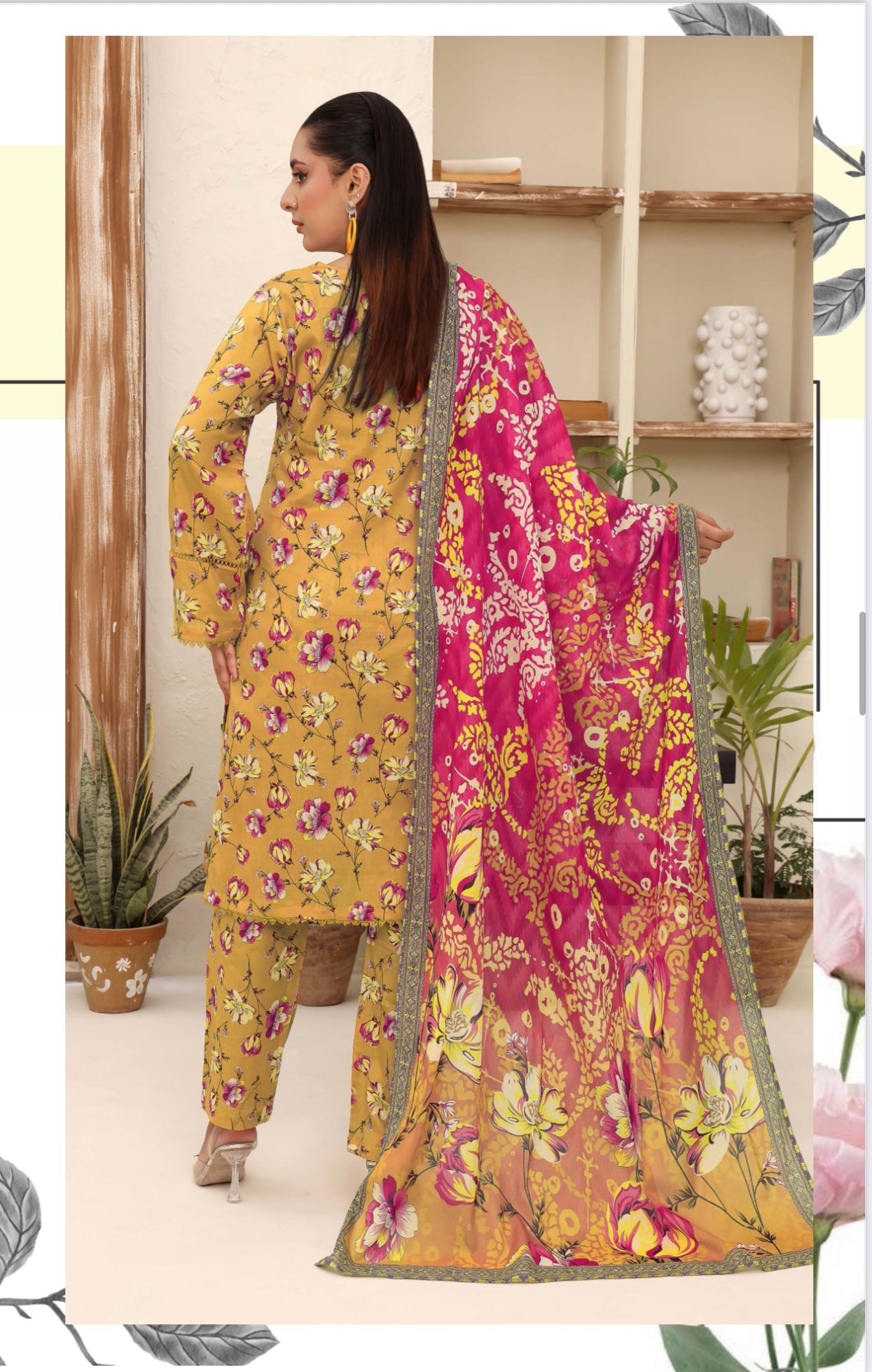 3PC PRINTED READYMADE SUIT  WITH LAWN DUPATTA