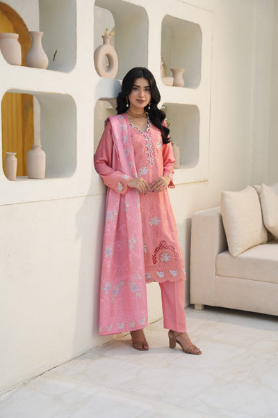 WINTER LINEN 3 PIECE| DESIGNER EMBROIDERED |READY TO WEAR SUIT
