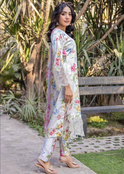 D-06 EMBROIDERED SILK READYMADE TROUSER SUIT WITH CHIFFON DUPTTA