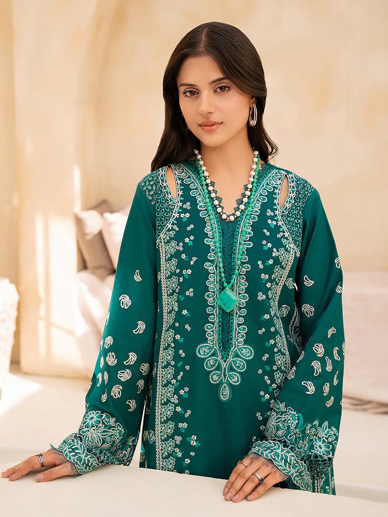 Raj Bari  Embroidered | Lawn Designer Suit With | Embroidered  Dupatta