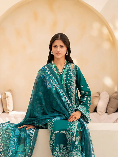 Raj Bari  Embroidered | Lawn Designer Suit With | Embroidered  Dupatta