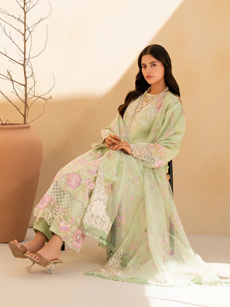 Raj Bari  Embroidered | Lawn Designer Suit With | Embroidered Dupatta
