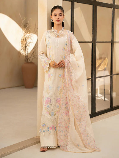 Raj Bari  Embroidered | Lawn Designer Suit With | Embroidered Dupatta