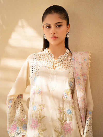 Raj Bari  Embroidered | Lawn Designer Suit With | Embroidered Dupatta