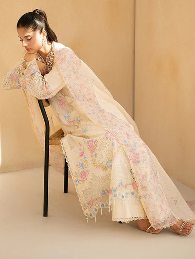 Raj Bari  Embroidered | Lawn Designer Suit With | Embroidered Dupatta