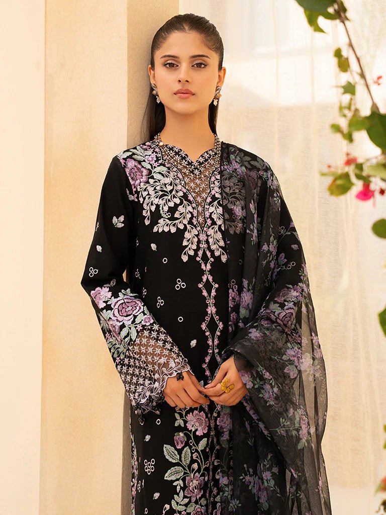 Raj Bari  Embroidered | Lawn Designer Suit With | Embroidered Dupatta