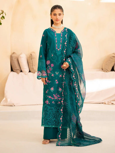 Raj Bari  Embroidered | Lawn Designer Suit With | Embroidered Dupatta
