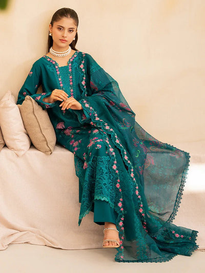 Raj Bari  Embroidered | Lawn Designer Suit With | Embroidered Dupatta