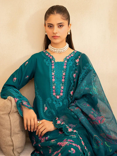Raj Bari  Embroidered | Lawn Designer Suit With | Embroidered Dupatta