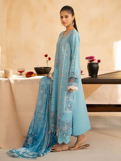 Raj Bari  Embroidered | Lawn Designer Suit With | Embroidered Dupatta