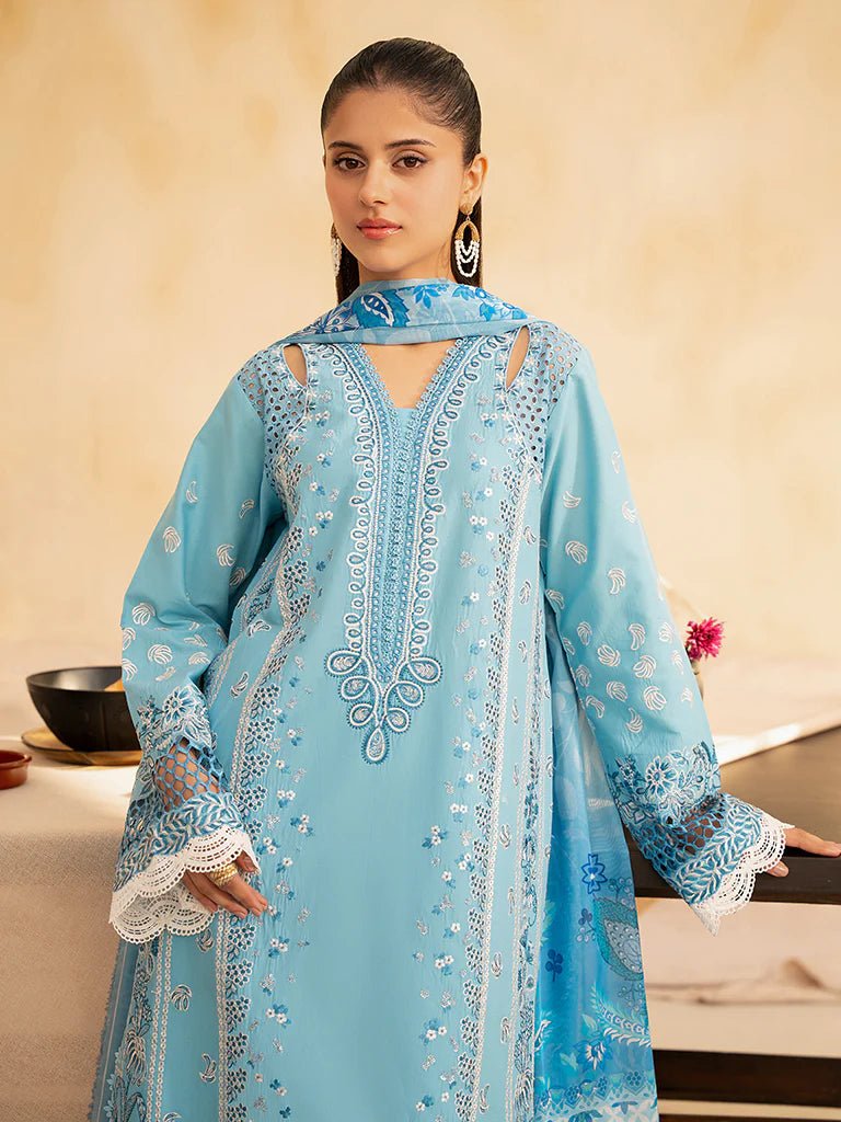 Raj Bari  Embroidered | Lawn Designer Suit With | Embroidered Dupatta