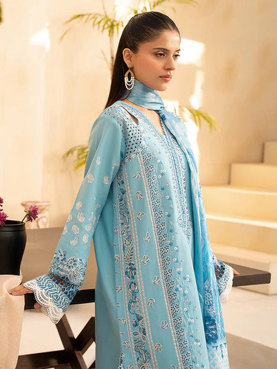 Raj Bari  Embroidered | Lawn Designer Suit With | Embroidered Dupatta