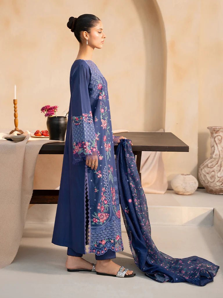Raj Bari  Embroidered | Lawn Designer Suit With | Embroidered Dupatta