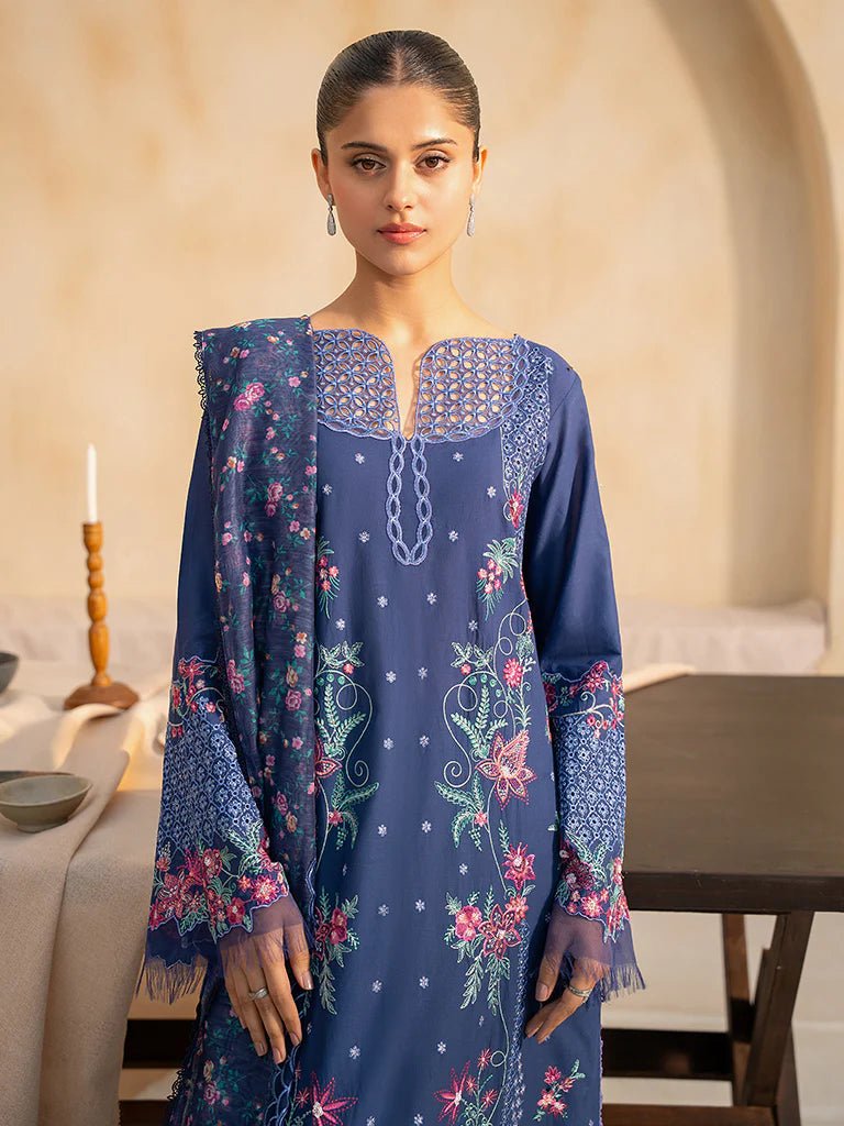 Raj Bari  Embroidered | Lawn Designer Suit With | Embroidered Dupatta