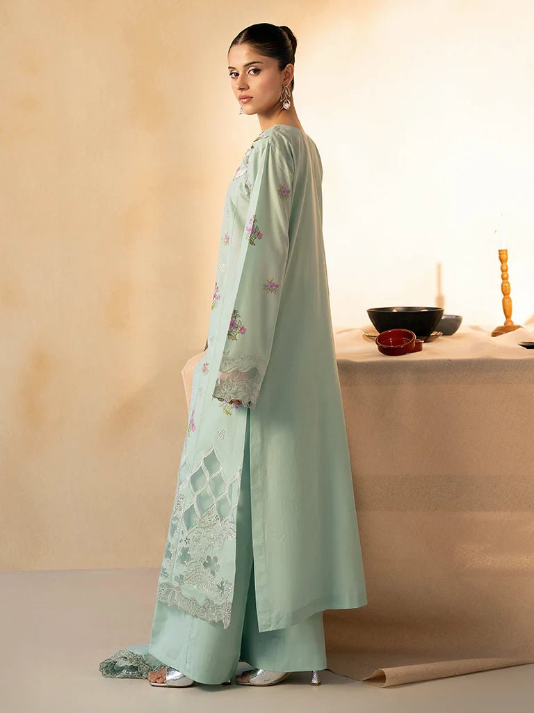 Raj Bari  Embroidered | Lawn Designer Suit With | Embroidered Dupatta
