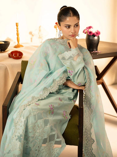 Raj Bari  Embroidered | Lawn Designer Suit With | Embroidered Dupatta