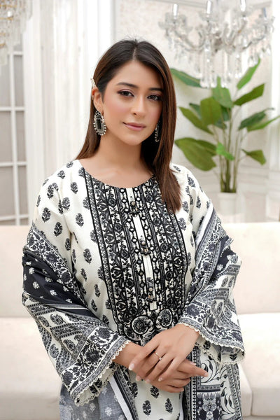 3 Piece Winter Embroidered Khaddar Cotton Plazzo Suit