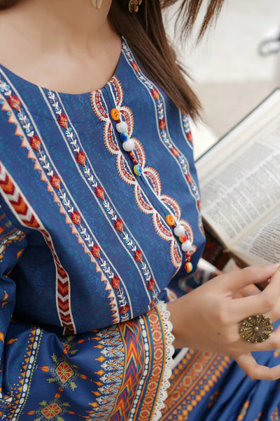 3 Piece Winter Embroidered Khaddar Cotton Plazzo Suit