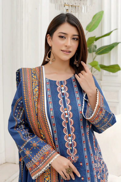 3 Piece Winter Embroidered Khaddar Cotton Plazzo Suit
