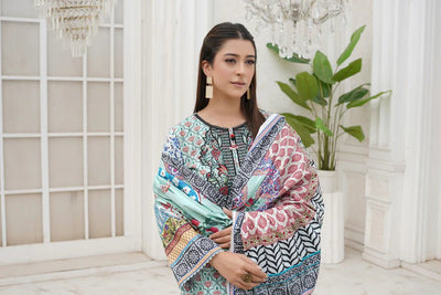 3 Piece Winter Embroidered Khaddar Cotton Plazzo Suit