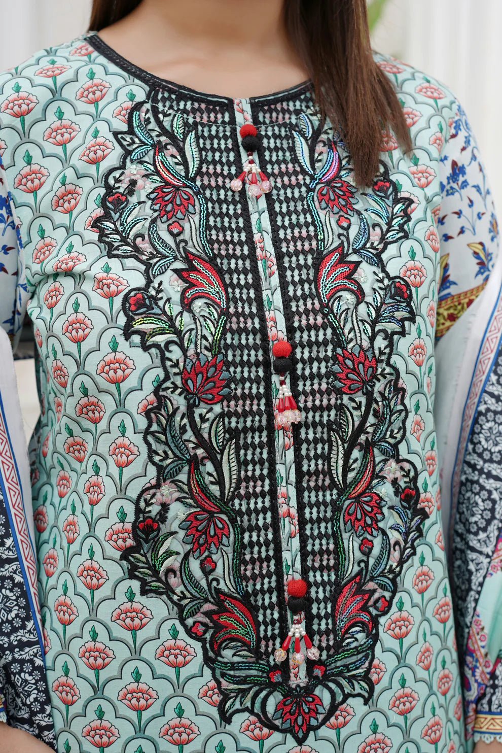 3 Piece Winter Embroidered Khaddar Cotton Plazzo Suit