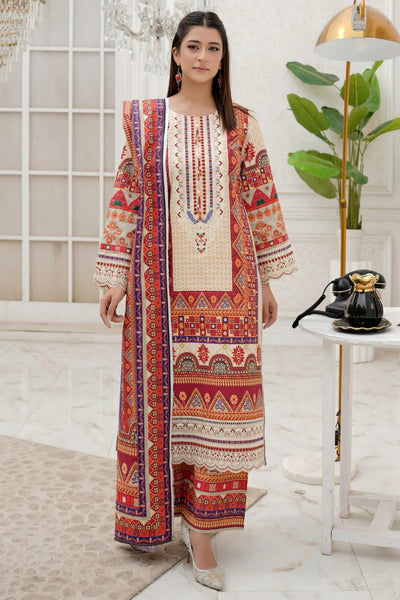 3 Piece Winter Embroidered Khaddar Cotton Plazzo Suit