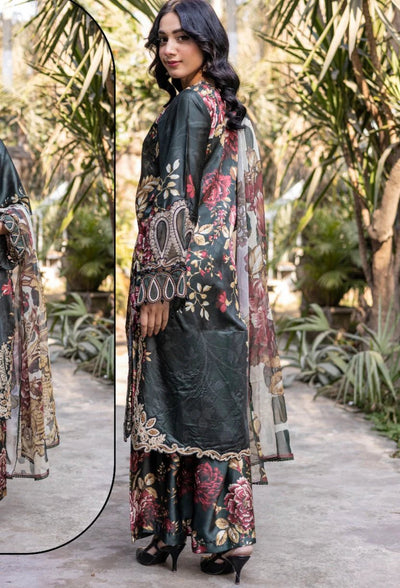 D-01 EMBROIDERED SILK READYMADE PLAZO SUIT WITH CHIFFON DUPTTA