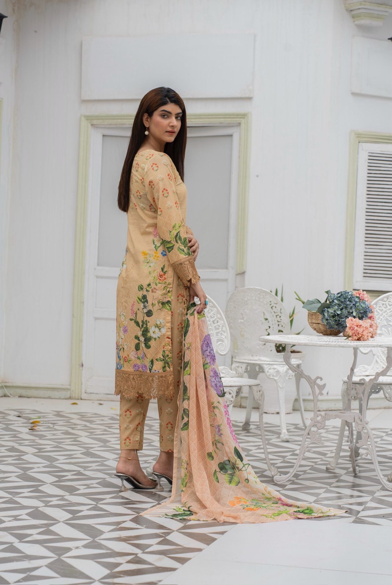 DESIGNER EMBROIDERED LAWN WITH  PRINTED SILK DUPATTA SO-09