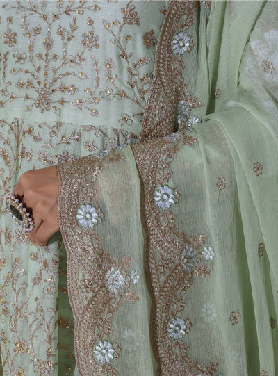 Mother & Daughter Ready to Wear Chiffon Maxi Dress PISTA D-212| Shop Pakistani Dresses