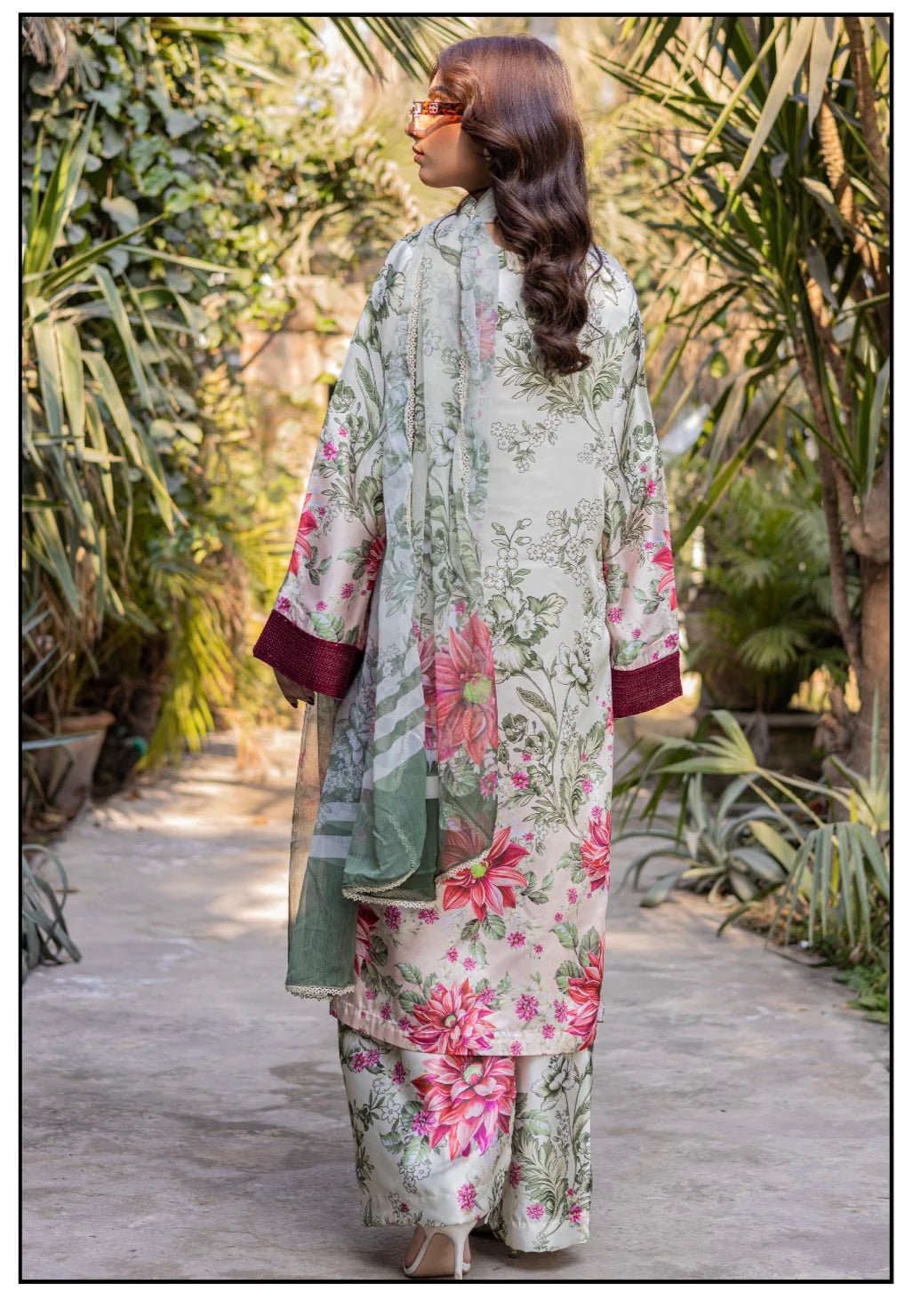 D-02 EMBROIDERED SILK READYMADE PLAZO SUIT WITH CHIFFON DUPTTA