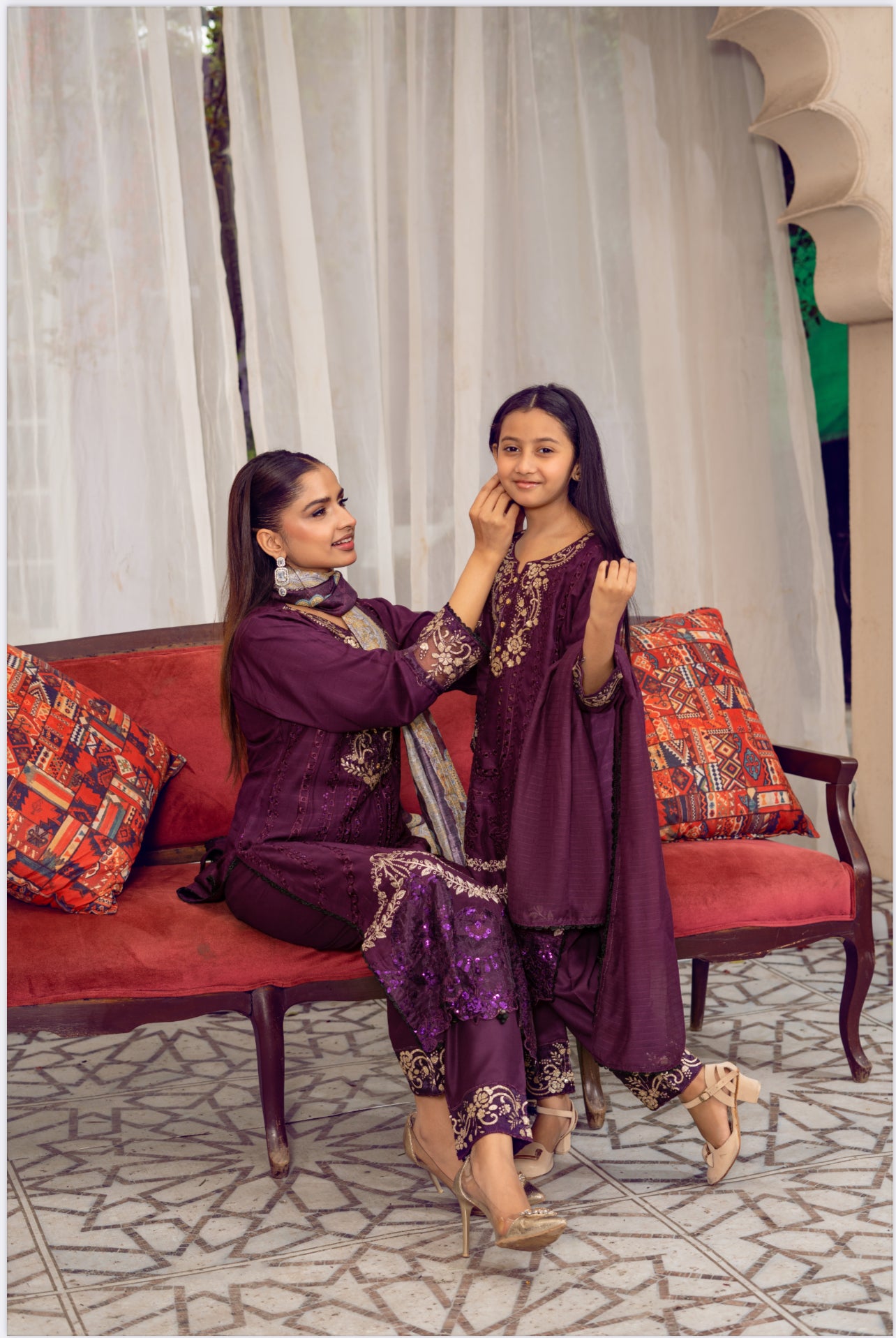 PLUM MARIA B INSPIRED Mother & Daughter Ready to Wear Viscose Collection