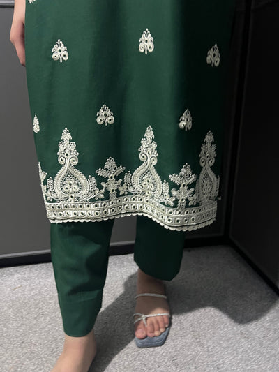 D-11 Embroidered  2 Piece Winter Dhanak  Outfit