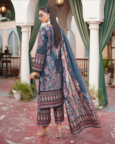 MS-4048- 3 Piece Embroidered Winter Khaddar Suit