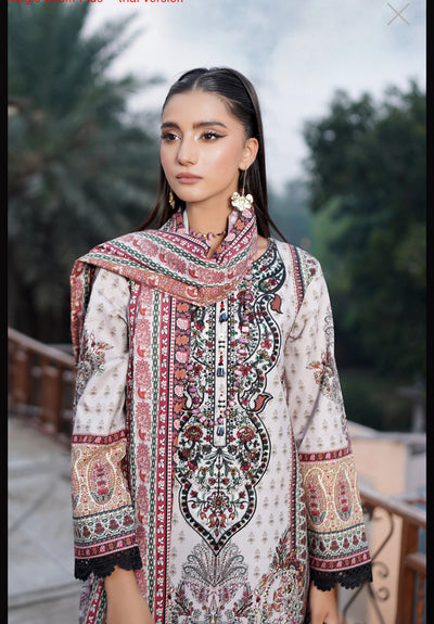 MS-4050- 3 Piece Embroidered Winter Khaddar Suit